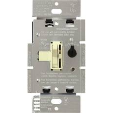 Brown Switches Lutron Toggler 600-Watt Single-Pole Magnetic Low-Voltage Dimmer, Almond, Brown