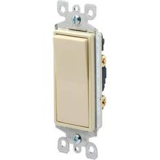 Drivers Leviton 120/277-Volt Decora Rocker Single-Pole AC Quiet Light Switch Residential Grade Grounding, Light Almond