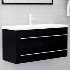 Muebles de Baño para Lavabos Individuales vidaXL Mueble Con Lavabo Aglomerado Negro