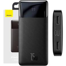 10000 mAh - Powerbanks Batterier & Laddbart på rea Baseus Bipow 10000mAh 15W Black Powerbank Akku schwarz 10000 mAh Auf Lager 1-3 Werktage Lieferzeit