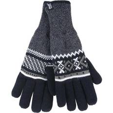 Polyester Pot Holders Heat Holders Striped Nordic Fairisle Zig Fleece Gloves Pot Holders Black