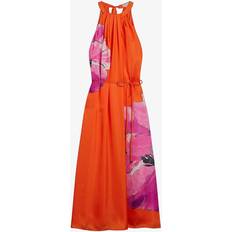 Ted Baker Long Dresses Ted Baker Womens Brt-orange Immia Halter-neck Floral-print Woven Midi Dress