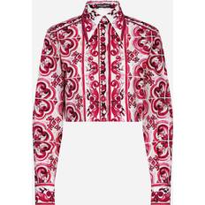 Dolce & Gabbana Cropped majolica-print poplin shirt