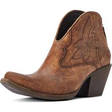 Ariat Women Shoes Ariat Layla Round Toe Cowboy Booties Brown