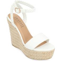 Journee Collection Women's Andiah Espadrille Wedge Sandals White 11.0