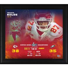 Light Switch Plates Sports Fan Products "Travis Kelce Kansas City Chiefs Framed 15" x 17" Super Bowl LVII Champions Collage"