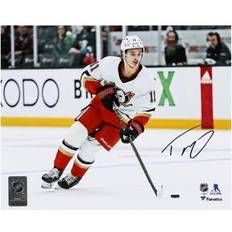 Trevor Zegras Anaheim Ducks Autographed x 2022 Reverse Retro Jersey With Puck Photograph