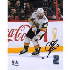 Sports Fan Products Chandler Stephenson Vegas Golden Knights Autographed x White Jersey with Puck Photograph