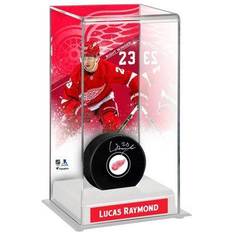 Lucas Raymond Detroit Red Wings Autographed Puck with Deluxe Tall Hockey Case