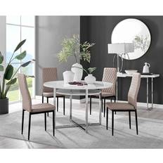 White gloss dining table Box Adley White Gloss Dining Table