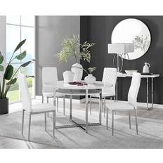 White gloss dining table Box Adley White Gloss Dining Table