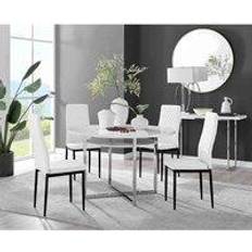 White gloss dining table Box Adley White Gloss Dining Table