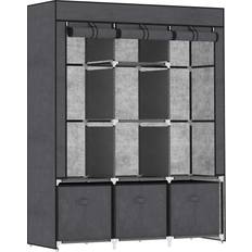 Shelves Wardrobes Homcom 850-210V00CG Dark Grey Wardrobe 125x162.5cm