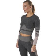 Polyamide - Woman T-shirts Pieces Lixy Ls Seamless Top Lounge - Grey