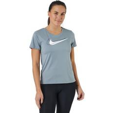 Nike Dri-fit Swoosh Run Women's Run Particle Grey/white, Female, Tøj, T-shirt, Løb, Grå