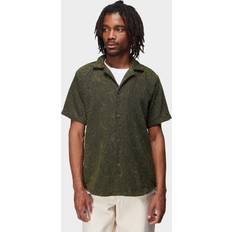 Squiggle Cuba Terry Shirt in Dark Green. M, S, XL/1X