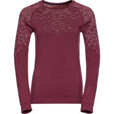 Rosso Maglie Termiche Odlo Kinship Long Sleeve Top - Raspberry Fudge Melange