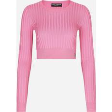 Dolce & Gabbana Ribbed Cropped Silk Top