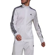 Adidas Men Jackets adidas Men's Essentials Warm Up 3-Stripes Track Top - White/Black