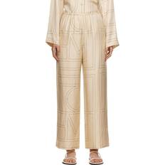 Toteme Kläder Toteme Monogram Embroidered Silk Pants