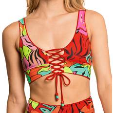 Rouge Hauts de bikini Maaji Crimson Paradise Long Line Triangle Bikini Top Red