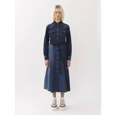 Chloé Patchwork denim midi dress blue