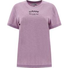 Ganni T-Shirt Woman colour Orchid