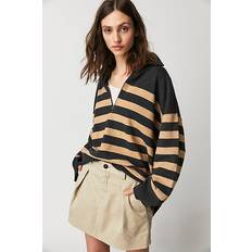 Coastal Stripe Pullover - Carbon Camel Combo