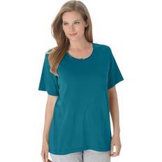 Turquoise - Women Pajamas Plus Women's Sleep Tee by Dreams & Co. in Deep Teal Size 3X Pajama Top