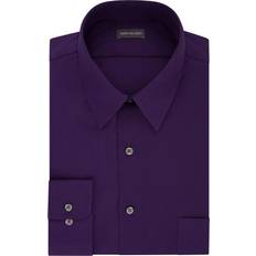 Purple Shirts Van Heusen Fitted Solid Dress Shirt - Purple Velvet