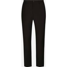 Dolce & Gabbana Stretch cotton pants with DG embroidery black