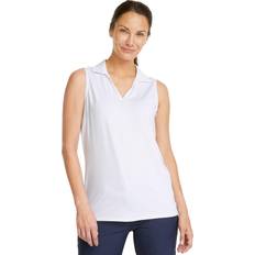 Puma Women T-shirts & Tank Tops Puma CLOUDSPUN Coast Sleeveless Golf Polo, White, Sleeveless Top