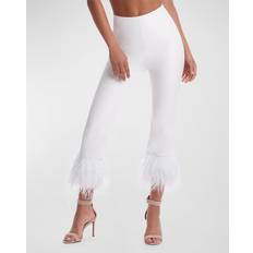 Commando Faux-Leather Feathered Ankle Leggings WHITE