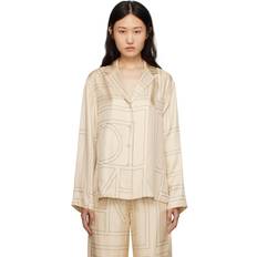 Silke Skjorter Toteme Satin Monogram Pyjama Skjorte - Beige