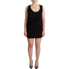 Roberto Cavalli Black Sleeveless Cotton Sheath Mini Women's Dress