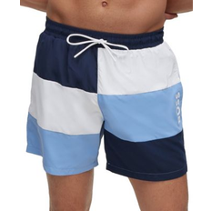 HUGO BOSS Court Color Blocked Regular Fit Swim Trunks Dark Blue