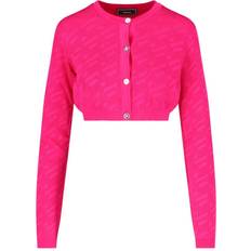 Versace Cardigans Versace "La Greca" Cropped Cardigan Pink IT