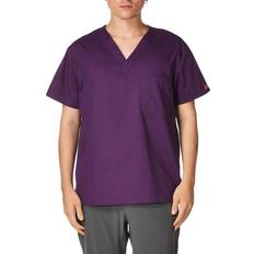 Dickies Men's Signature V-Neck Scrubs Shirt, Eggplant