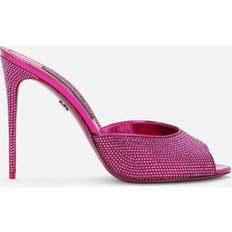 Dolce & Gabbana Pink Heeled Sandals Dolce & Gabbana Crystal-embellished satin sandals pink