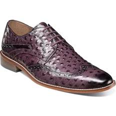 Purple Oxford Stacy Adams Gennaro Wingtip Oxford Ostrich Print Leather Plum 25537-500