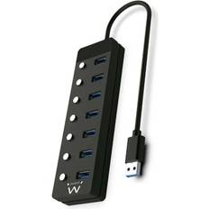 Hub USB Ewent Hub USB EW1144 4 Porte USB 3.2 Gen 1/2.0 Plug and Play Grigio