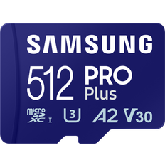 512 GB Tarjetas de memoria Samsung PRO Plus MicroSDXC UHS-I U3 V30 A2 130/180MB/s 512GB