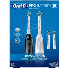 Oral-B Pro Advantage Battery Power Toothbrush 2 Handles 4 Brush Heads