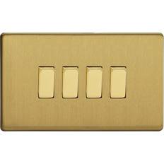 Varilight 4 Gang Rocker Switch Brushed Brass