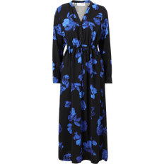 Selected Femme Selected Femme Maxikjole med blå blomster og bælte-Black Black