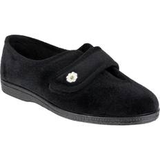 Mirak Black Andrea Touch Fastening Slipper