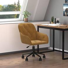 Roulettes Chaises de bureau vidaXL Pivotante Marron Velours Chaise de bureau