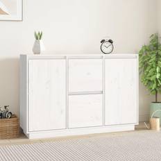 vidaXL 111x34x75 massivt Skænk