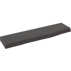 vidaXL Dark Grey 40 x 10 x 2 cm Treated Solid Wood Oak Wall Shelf