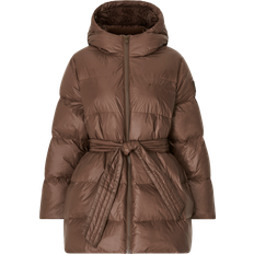 Svea Kappor & Rockar Svea Mid Length Beltet Coat Dark Bark